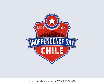 Chile Independence Day. People celebrate in the Shield, September 18th, with the Spanish word Felices Fiestas Patrias