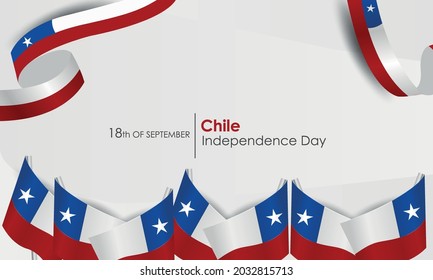 Chile Independence Day. Realistic vector, state symbols, flag, ribbons and flags