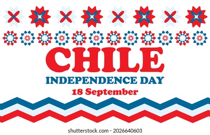 Chile independence Day. This public holiday is always celebrated in Chile on September 18th. Poster, card, banner design. EPS 10.