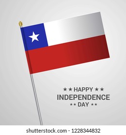 Chile Independence day typographic design with flag vector