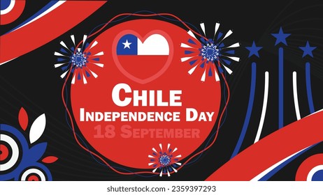 chile independence day vector banner design. Happy chile independence day modern minimal graphic poster illustration.