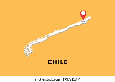 Chile Isometric map with location icon vector illustration design