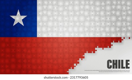 Chile jigsaw flag background. Element of impact for the use you want to make of it.