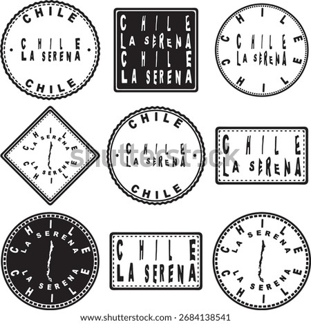 Chile La Serena Round Seal Map Design