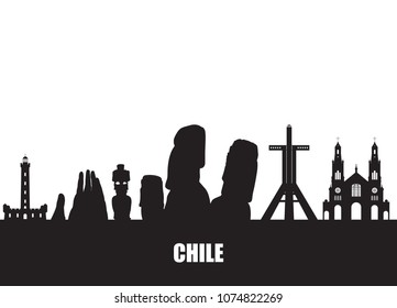 Chile Landmark Global Travel And Journey paper background. Vector Design Template.used for your advertisement, book, banner, template, travel business or presentation