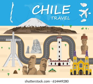 Chile Landmark Global Travel And Journey Infographic Vector Design Template.vector Illustration