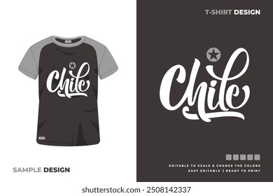 chile lettering t shirt design