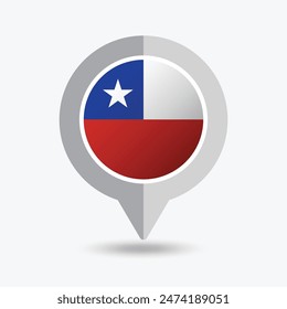 Chile Location Pin Icon Vector Illustration