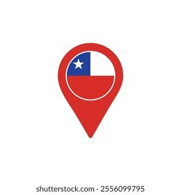 Chile location pin with national flag