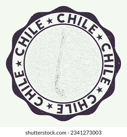 Chile logo. Awesome country badge with word cloud in shape of Chile. Round emblem with country name. Neat vector illustration.