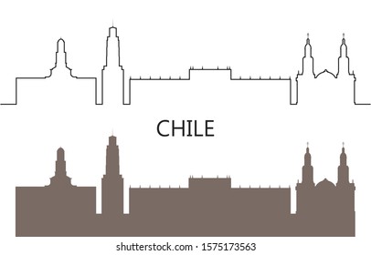 Chile logo. Isolated Chilean architecture on white background