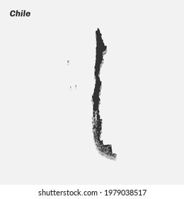Chile map 3d silhouette. Vector illustration.