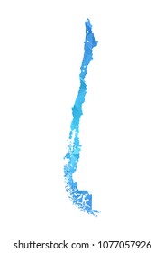 Chile Map - Abstract geometric rumpled triangular low poly style gradient graphic on white background , line dots polygonal design for your . Vector illustration eps 10.