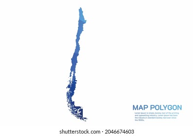 Chile Map Abstract geometric rumpled triangular low poly style gradient graphic on white background