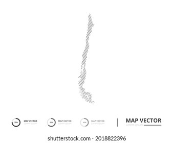 Chile map abstract line gray on white background vector for presentation. Creative concept for infographic.