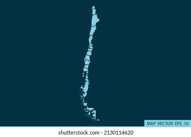 Chile map ,Abstract mash line and point scales on dark background for your web site design map logo, app, ui ,Travel. Vector illustration eps 10.