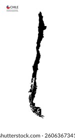 Chile map black vector design illustration