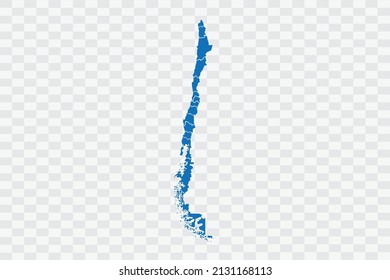 Chile Map blue Color on Backgound png