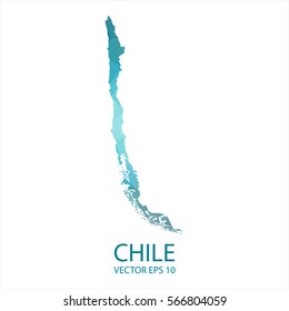 Chile map - blue geometric rumpled triangular low poly style gradient graphic background , polygonal design for your . Vector illustration eps 10.