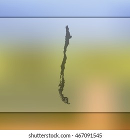 Chile map. Blurred background with silhouette of Chile map. Vector silhouette of Chile map