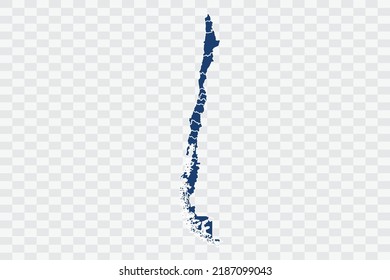 Chile Map dark blue Color on White Background quality files Color (043B72) png