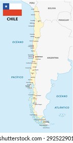chile map with flag