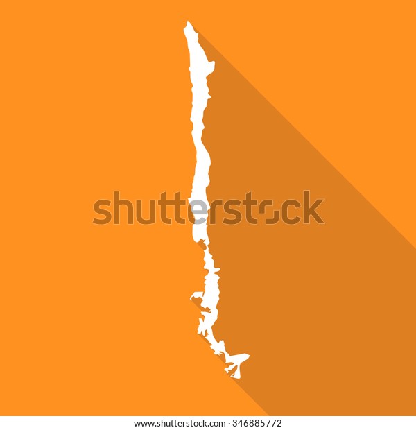 Chile Map Flat Simple Style Long Stock Vector (Royalty Free) 346885772 ...