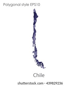 Chile map in geometric polygonal style.Abstract gems triangle,modern design background. Vector illustration EPS10