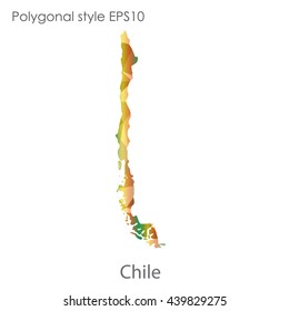 Chile map in geometric polygonal style.Abstract gems triangle,modern design background. Vector illustration EPS10