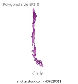 Chile map in geometric polygonal style.Abstract gems triangle,modern design background. Vector illustration EPS10