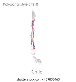 Chile map in geometric polygonal style.Abstract gems triangle,modern design background. Vector illustration EPS10