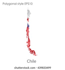 Chile map in geometric polygonal style.Abstract gems triangle,modern design background. Vector illustration EPS10
