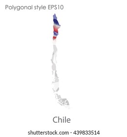 Chile map in geometric polygonal style.Abstract gems triangle,modern design background. Vector illustration EPS10