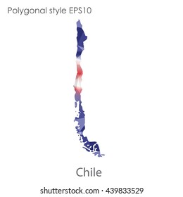 Chile map in geometric polygonal style.Abstract gems triangle,modern design background. Vector illustration EPS10