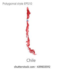Chile map in geometric polygonal style.Abstract gems triangle,modern design background. Vector illustration EPS10