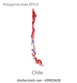 Chile map in geometric polygonal style.Abstract gems triangle,modern design background. Vector illustration EPS10