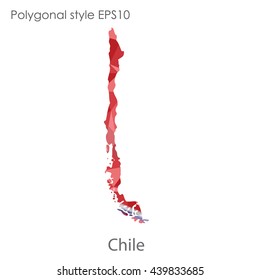 Chile map in geometric polygonal style.Abstract gems triangle,modern design background. Vector illustration EPS10