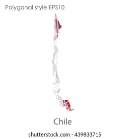 Chile map in geometric polygonal style.Abstract gems triangle,modern design background. Vector illustration EPS10