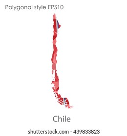 Chile map in geometric polygonal style.Abstract gems triangle,modern design background. Vector illustration EPS10
