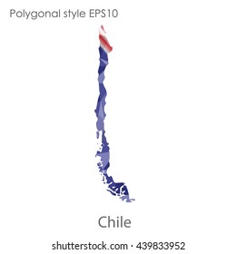 Chile map in geometric polygonal style.Abstract gems triangle,modern design background. Vector illustration EPS10