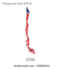 Chile map in geometric polygonal style.Abstract gems triangle,modern design background. Vector illustration EPS10