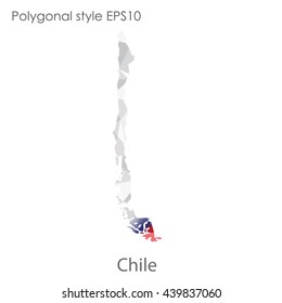 Chile map in geometric polygonal style.Abstract gems triangle,modern design background. Vector illustration EPS10