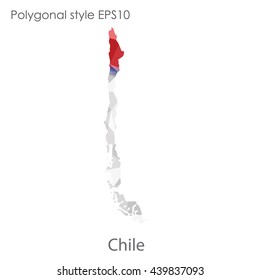 Chile map in geometric polygonal style.Abstract gems triangle,modern design background. Vector illustration EPS10