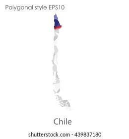 Chile map in geometric polygonal style.Abstract gems triangle,modern design background. Vector illustration EPS10