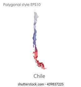 Chile map in geometric polygonal style.Abstract gems triangle,modern design background. Vector illustration EPS10