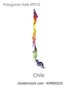 Chile map in geometric polygonal style.Abstract gems triangle,modern design background. Vector illustration EPS10