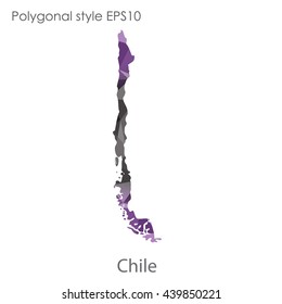 Chile map in geometric polygonal style.Abstract gems triangle,modern design background. Vector illustration EPS10