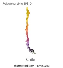 Chile map in geometric polygonal style.Abstract gems triangle,modern design background. Vector illustration EPS10