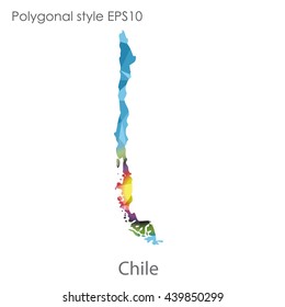 Chile map in geometric polygonal style.Abstract gems triangle,modern design background. Vector illustration EPS10