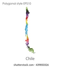 Chile map in geometric polygonal style.Abstract gems triangle,modern design background. Vector illustration EPS10